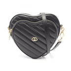 Gucci Shoulder Bag Interlocking Heart Black Leather