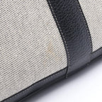 Hermes Tote Garden Party PM Bolduc Ribbon Ecru Black Leather — view 5