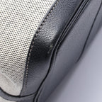 Hermes Tote Garden Party PM Bolduc Ribbon Ecru Black Leather — view 8