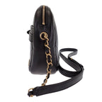Chanel Camera Bag Lambskin Leather Quilted CC Logo Black Vintage Gold Mini Party — view 3