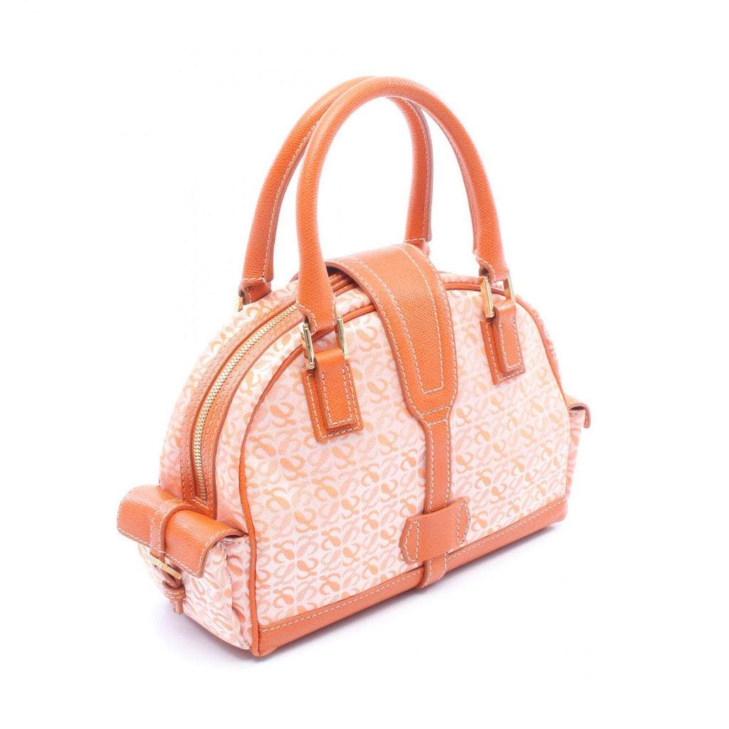 Loewe Anagram Small Bowling Bag Orange Canvas Leather — view 2