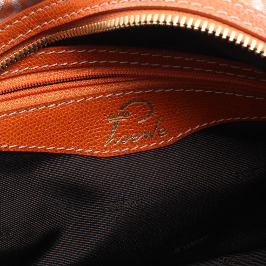 Loewe Anagram Small Bowling Bag Orange Canvas Leather — view 4