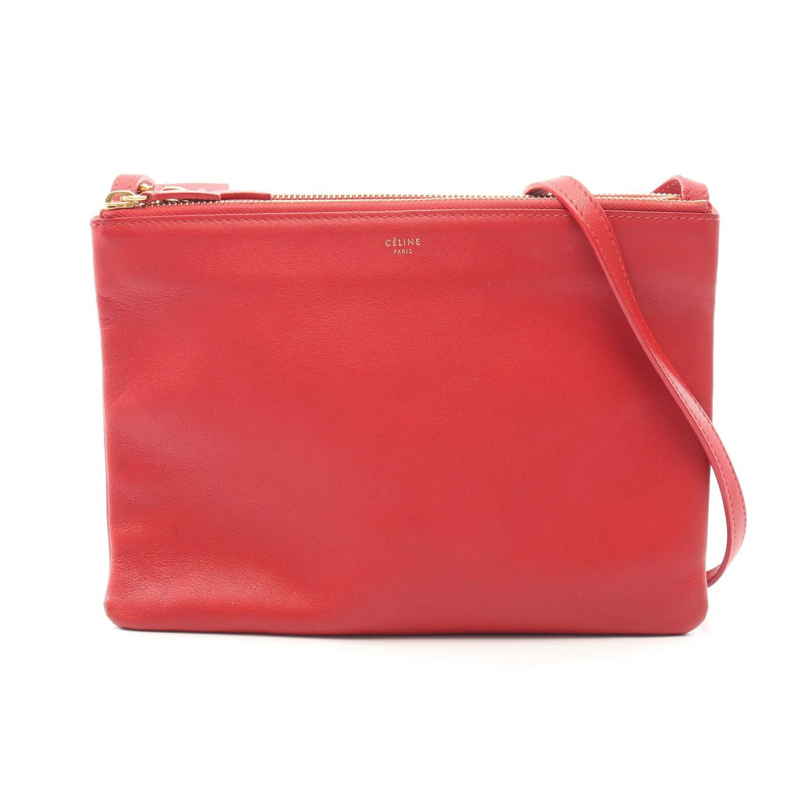 Celine Shoulder Bag Trio Large Red Leather