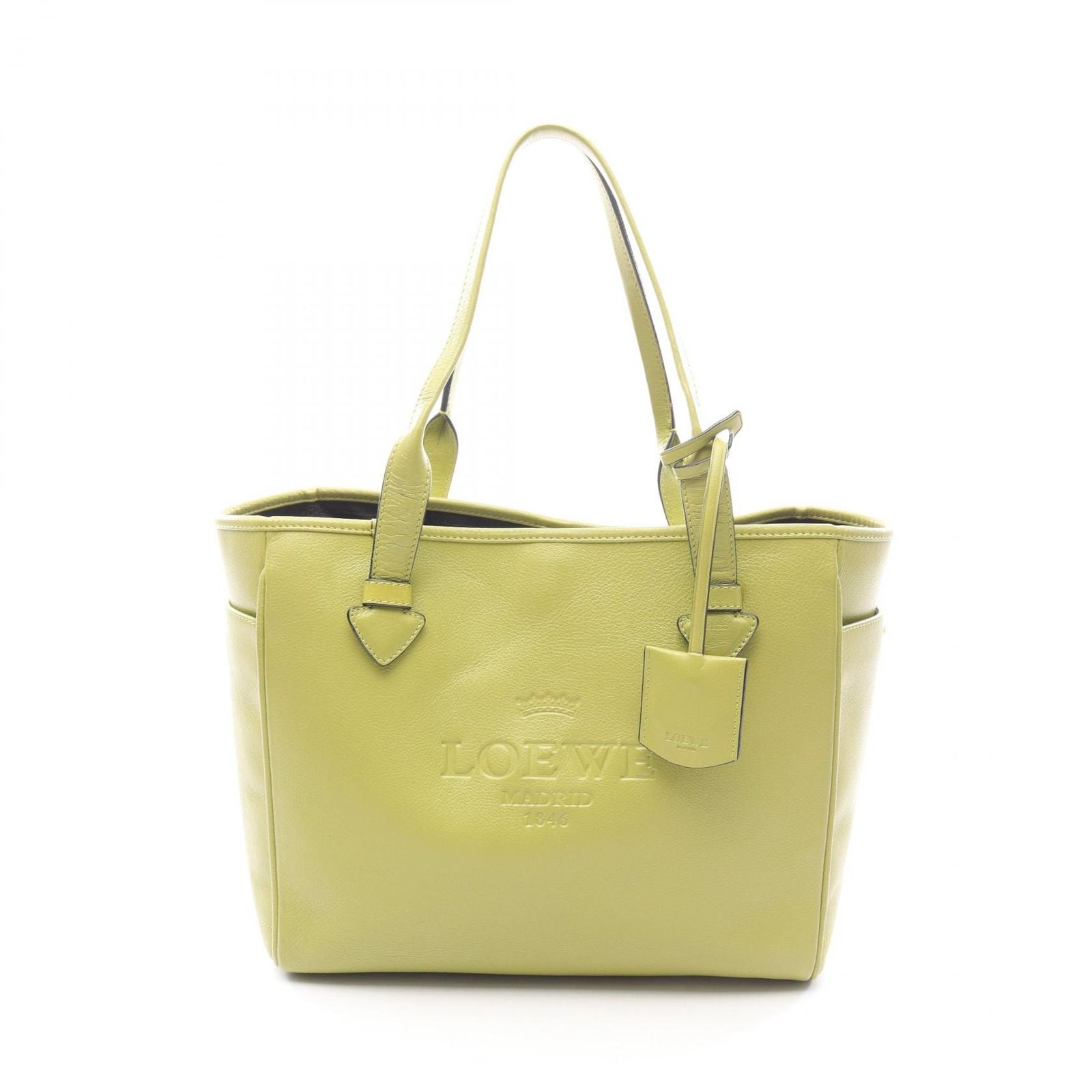 Loewe Tote Heritage Small Lime Green Leather