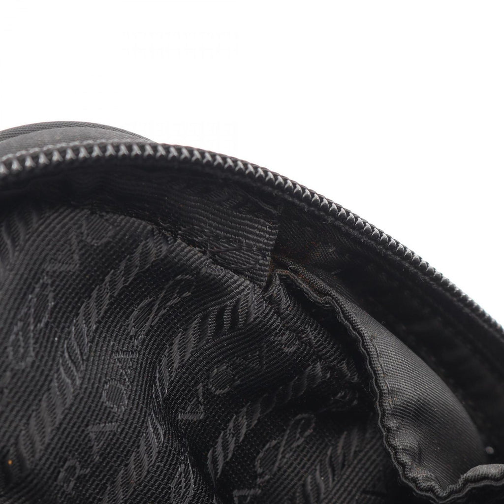 Prada Handbag Black Nylon Leather Line Angle Logo — view 5