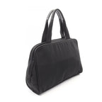 Prada Handbag Black Nylon Leather Line Angle Logo — view 2