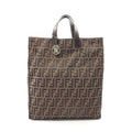 Fendi Tote Zucca Brown Canvas Leather