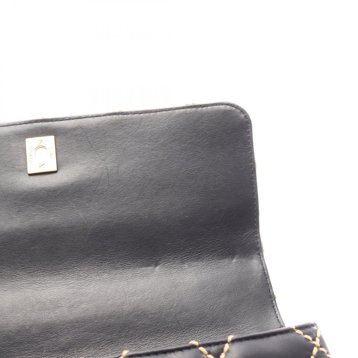Chanel Handbag Wild Stitch Top Handle Black Leather — view 7
