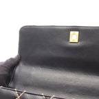 Chanel Handbag Wild Stitch Top Handle Black Leather — view 6