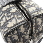 Dior Clutch Rango White Jacquard Navy Canvas Leather Blue Toiletries Case — view 9