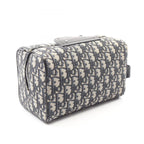 Dior Clutch Rango White Jacquard Navy Canvas Leather Blue Toiletries Case — view 2