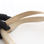 Dior Handbag Strips Tosic Trotter Ivory Canvas Leather Tote — view 8