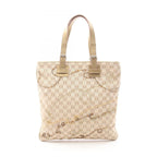 Loewe Handbag Repeat Anagram Beige Canvas Leather Tote