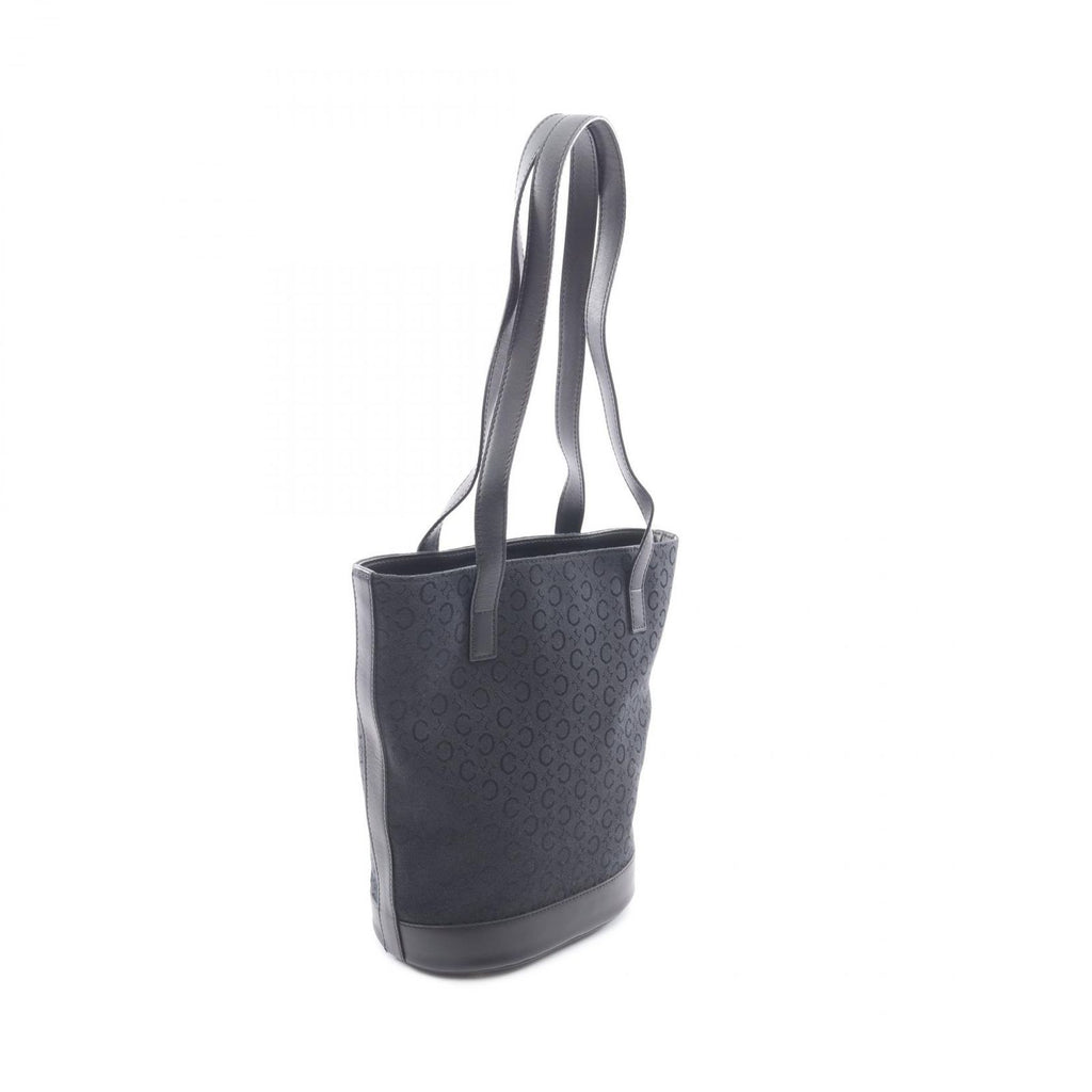 Celine Shoulder Bag Macadam Black Canvas Leather — view 2