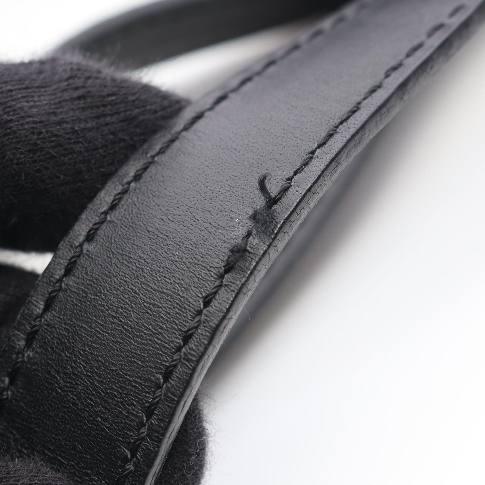Celine Shoulder Bag Macadam Black Canvas Leather — view 6