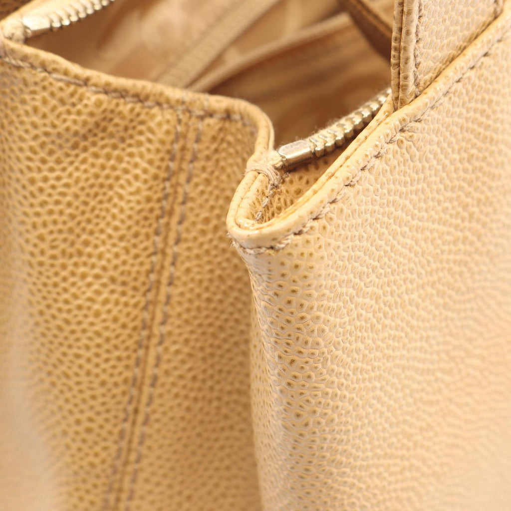 Chanel Tote CC Logo Beige Caviar Leather Handbag — view 6