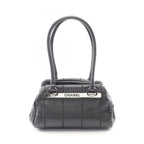 Chanel Shoulder Bag Choco Bar Black Caviar Leather