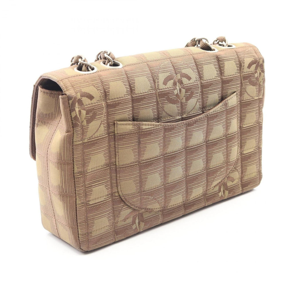 Chanel Shoulder Bag New Travel Line Khaki Leather Chain — view 2