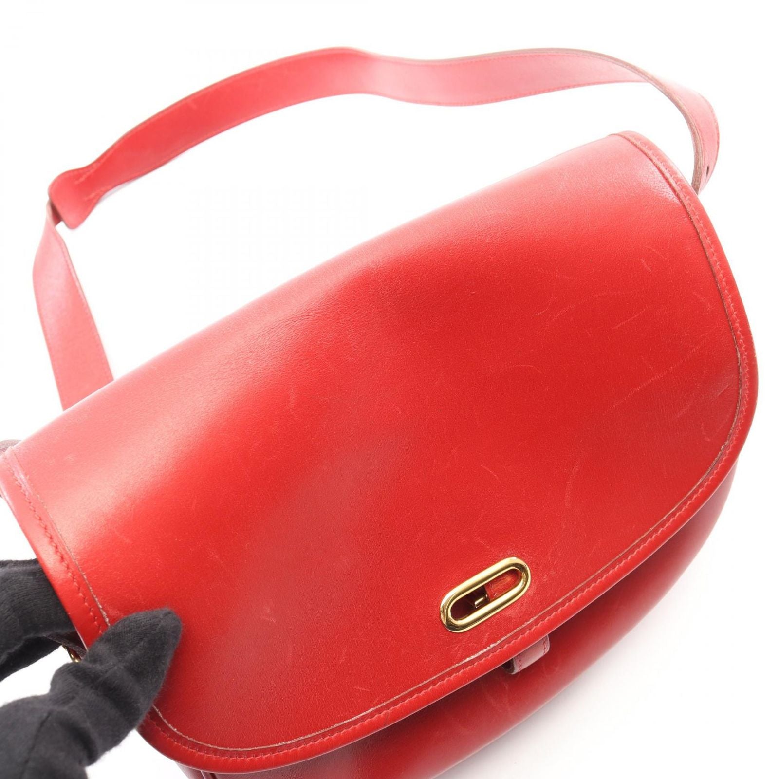 Hermes Shoulder Bag Bardo Golf Rouge Vif Calf — view 6