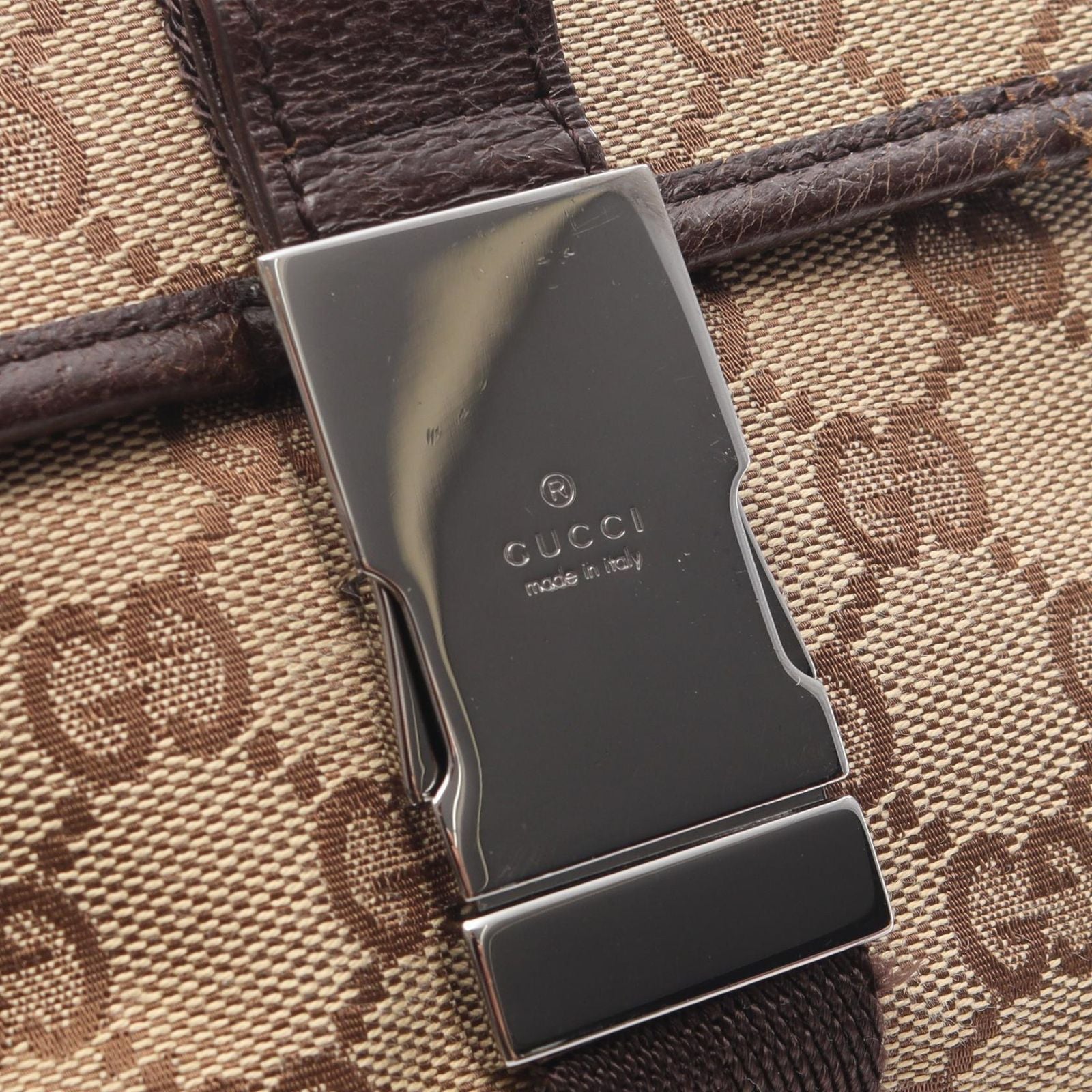 Gucci Waist Bag GG Canvas Beige Dark Brown — view 7