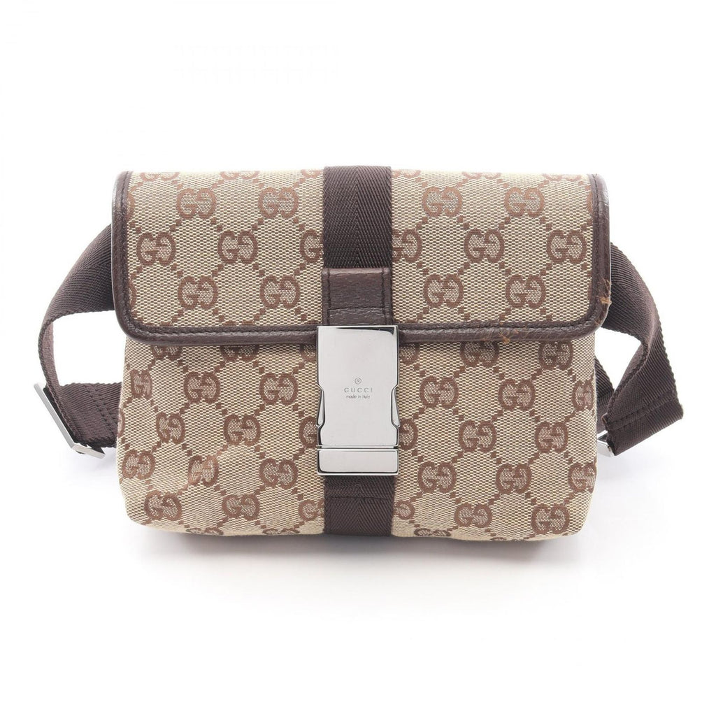 Gucci Waist Bag GG Canvas Beige Dark Brown