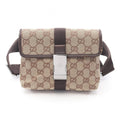 Gucci Waist Bag GG Canvas Beige Dark Brown