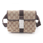 Gucci Waist Bag GG Canvas Beige Dark Brown
