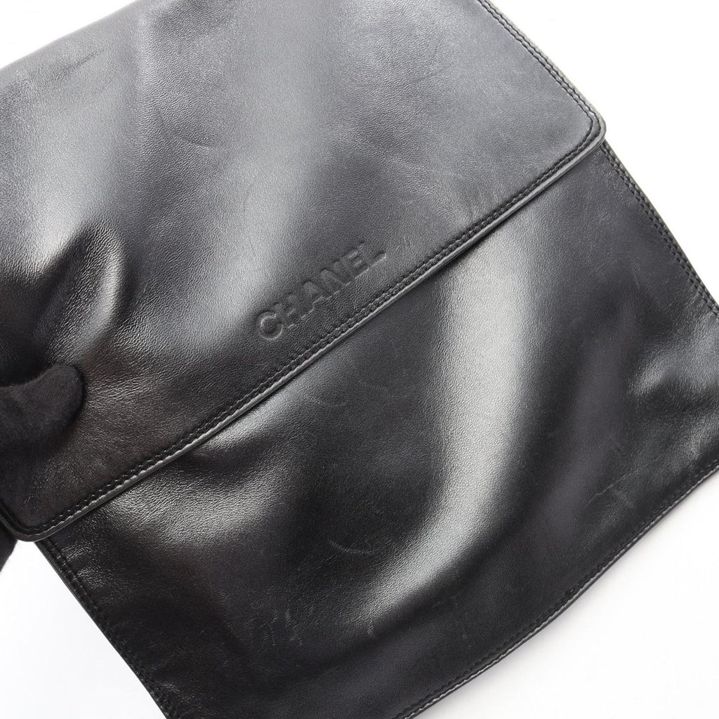 Chanel Shoulder Bag Metallic Gray Leather — view 7