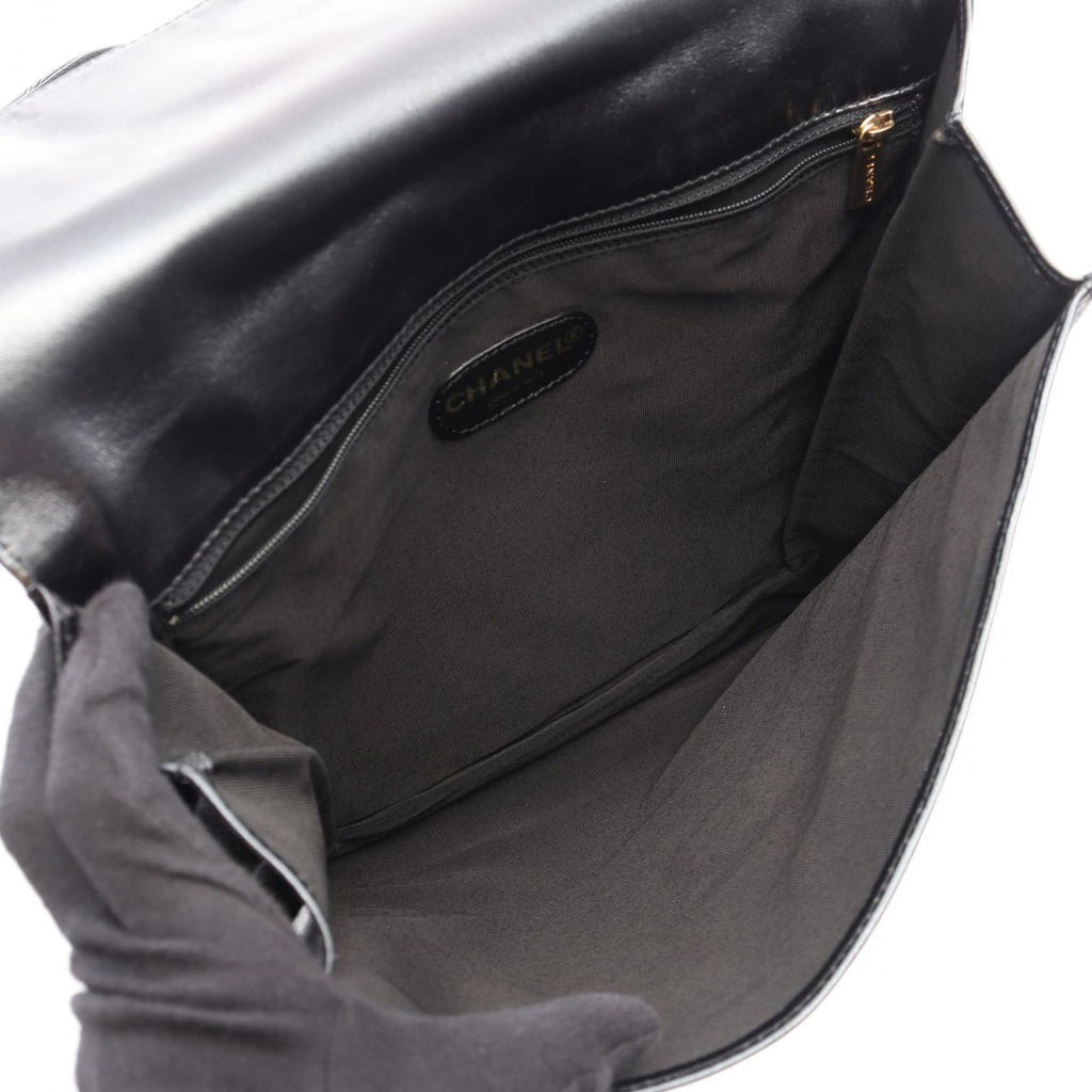 Chanel Shoulder Bag Metallic Gray Leather — view 3