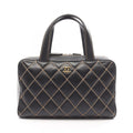 Chanel Handbag Wild Stitch Black Leather