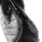 Chanel Handbag Blanc Stitch 2-Way Black Lambskin — view 8