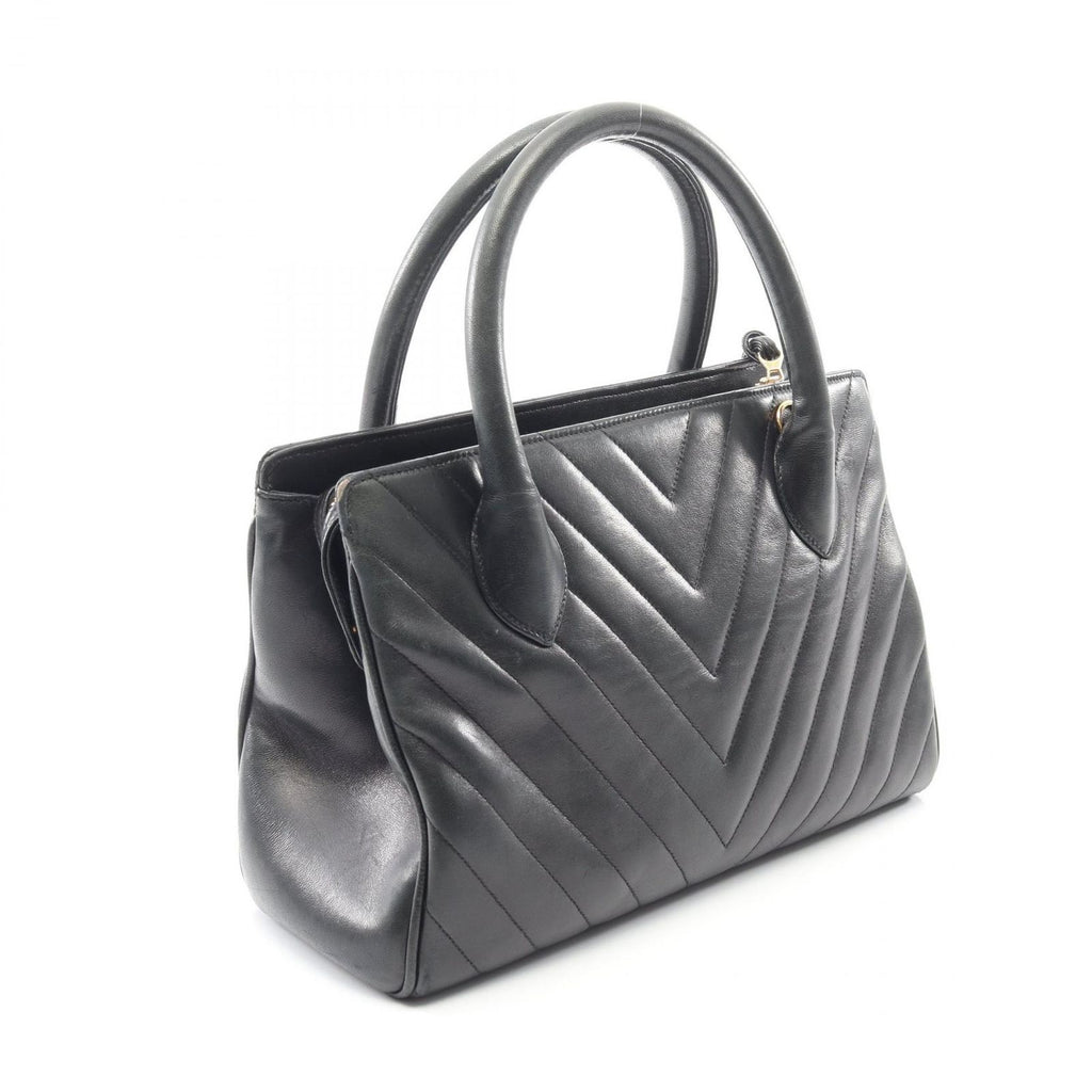 Chanel Handbag Blanc Stitch 2-Way Black Lambskin — view 2