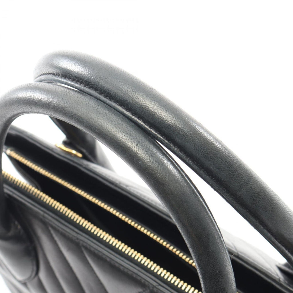 Chanel Handbag Blanc Stitch 2-Way Black Lambskin — view 6