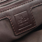 Fendi Tote Zucca Brown Canvas Leather Handbag — view 4