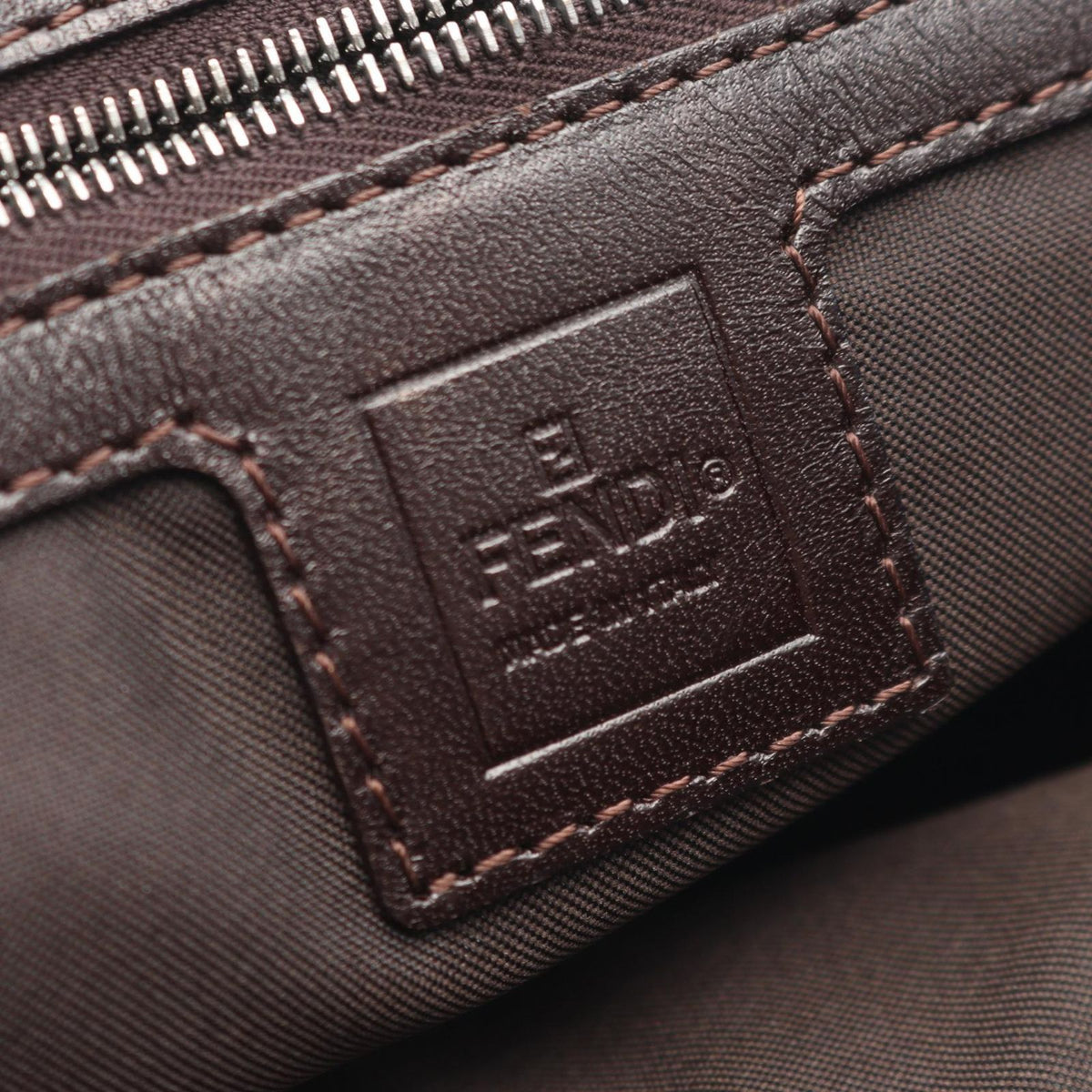 Fendi Tote Zucca Brown Canvas Leather Handbag — view 4