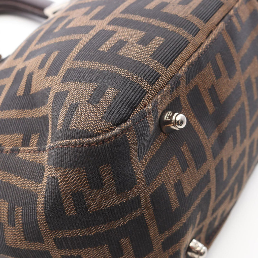 Fendi Tote Zucca Brown Canvas Leather Handbag — view 8