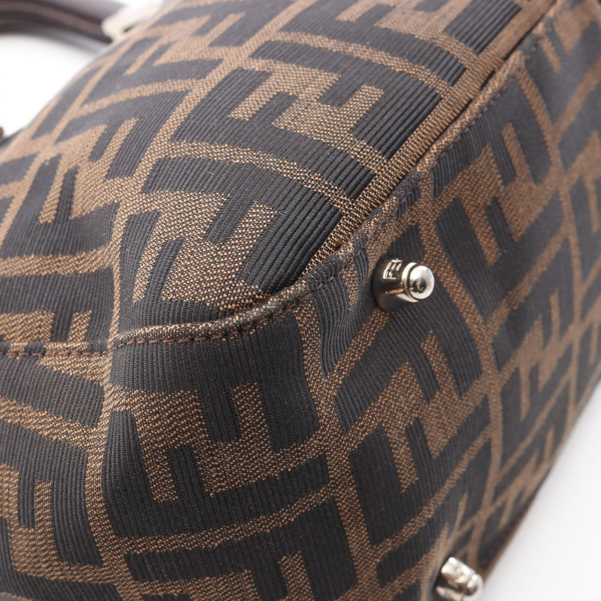 Fendi Tote Zucca Brown Canvas Leather Handbag — view 8