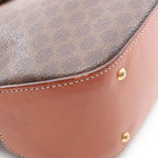 Celine Handbag with Macadam Charm Dark Brown Canvas Leather Hand — view 8