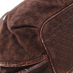 Celine Handbag Bittersweet Macadam Croco Embossed Brown Suede Leather — view 7