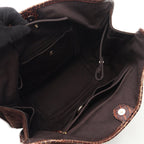 Celine Handbag Bittersweet Macadam Croco Embossed Brown Suede Leather — view 3