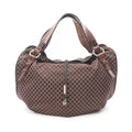 Celine Handbag Bittersweet Macadam Croco Embossed Brown Canvas Leather