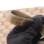 Gucci Tote GG Crystal Beige Brown Gold Canvas Leather — view 9