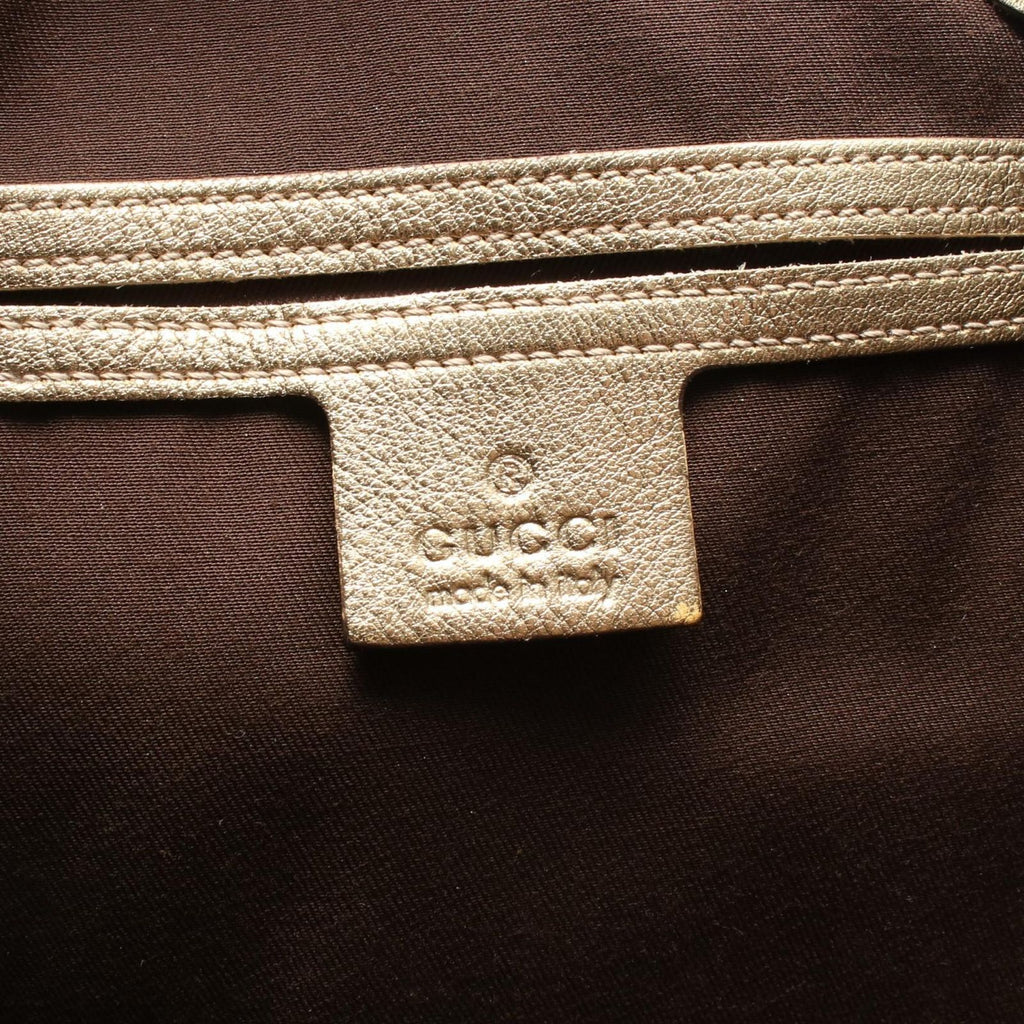 Gucci Tote GG Crystal Beige Brown Gold Canvas Leather — view 4