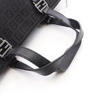 Fendi Tote Zucchino Black Canvas Leather — view 5