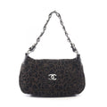 Chanel Handbag Camellia Black Suede Lambskin Chain Bag