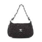 Chanel Handbag Camellia Black Suede Lambskin Chain Bag