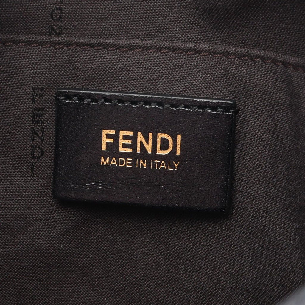 Fendi Shoulder Bag Zucchino Gray Black Canvas Leather — view 4