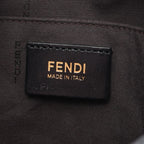 Fendi Shoulder Bag Zucchino Gray Black Canvas Leather — view 4