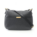 Fendi Shoulder Bag Zucchino Gray Black Canvas Leather