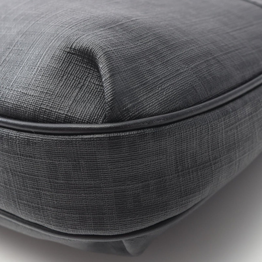 Fendi Shoulder Bag Zucchino Gray Black Canvas Leather — view 5